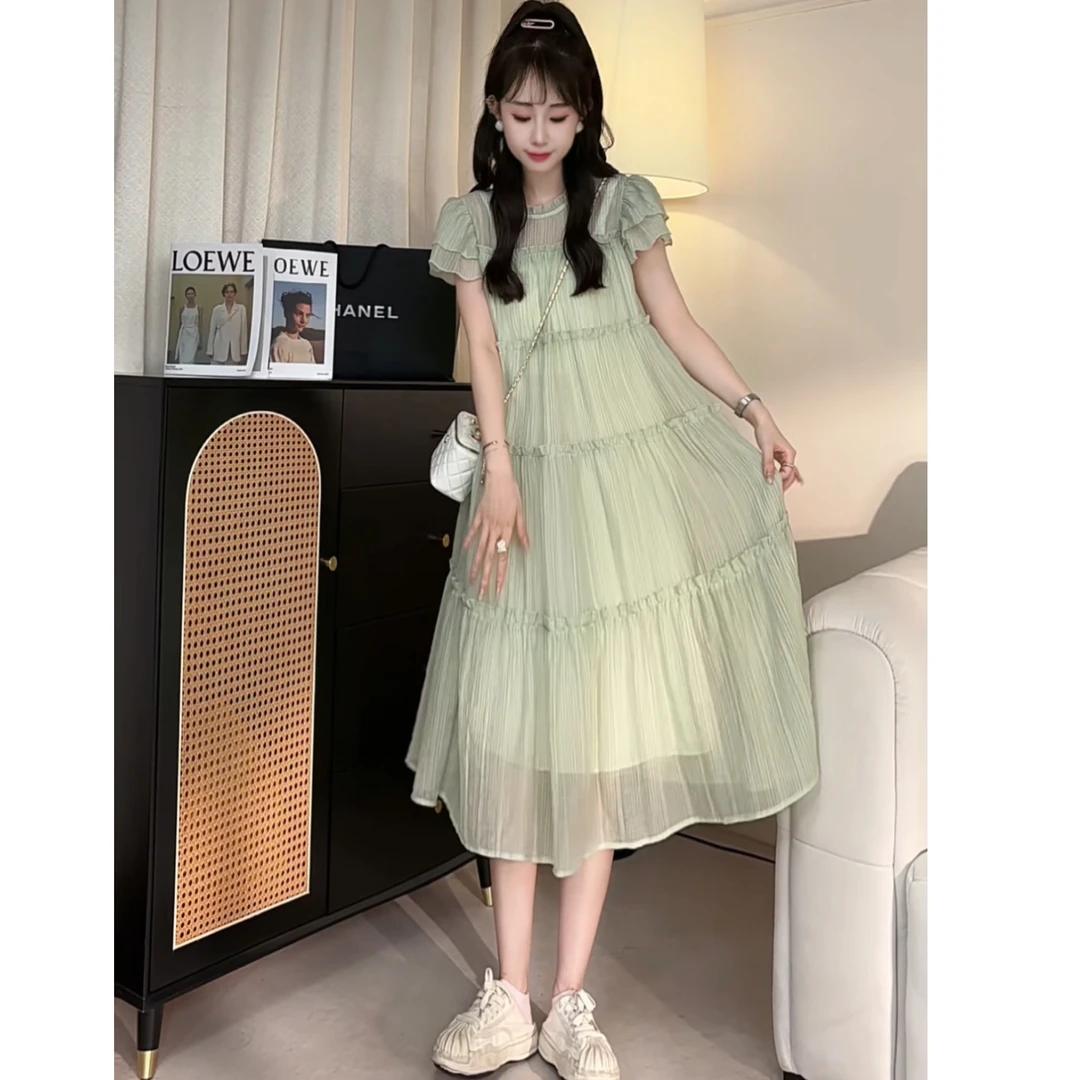 梁小小精选-新款气质温柔百搭长裙中长款时尚休闲连衣裙44523
