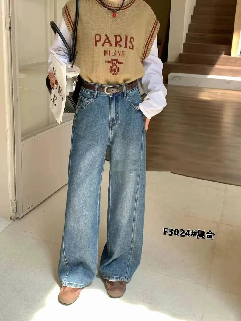 SUSU•吃土都要入！欧货弯刀加绒加厚牛仔裤～一条过冬