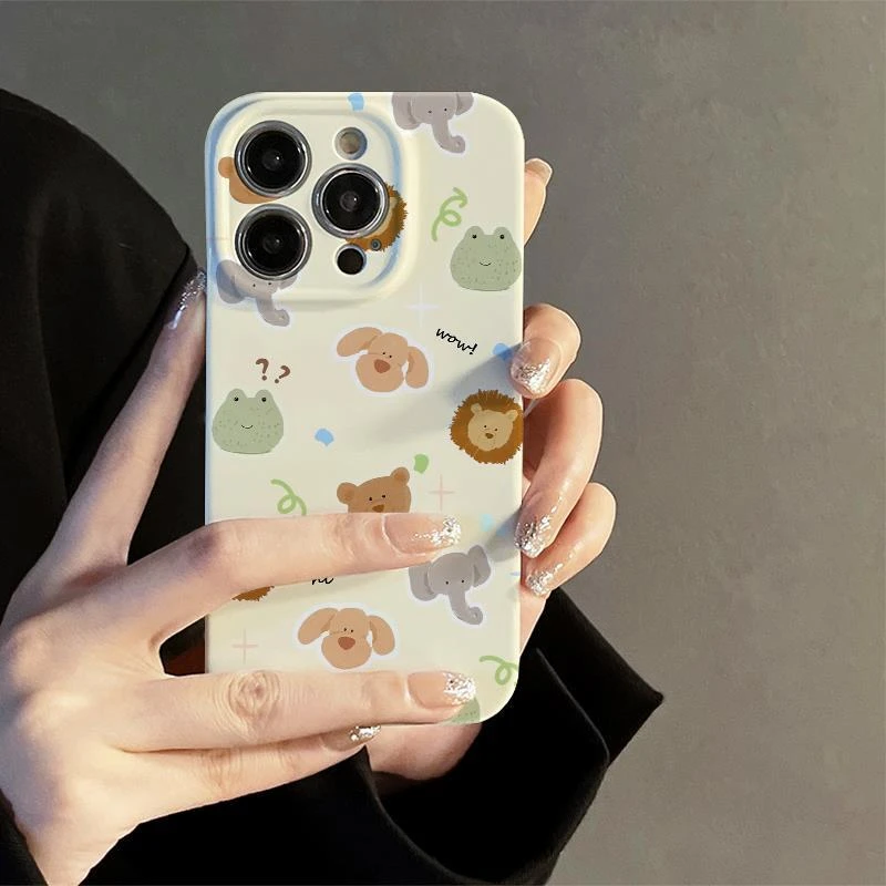 天壳苹果13promax手机壳新款iPhone14动物头像12可爱11小众xs菲林