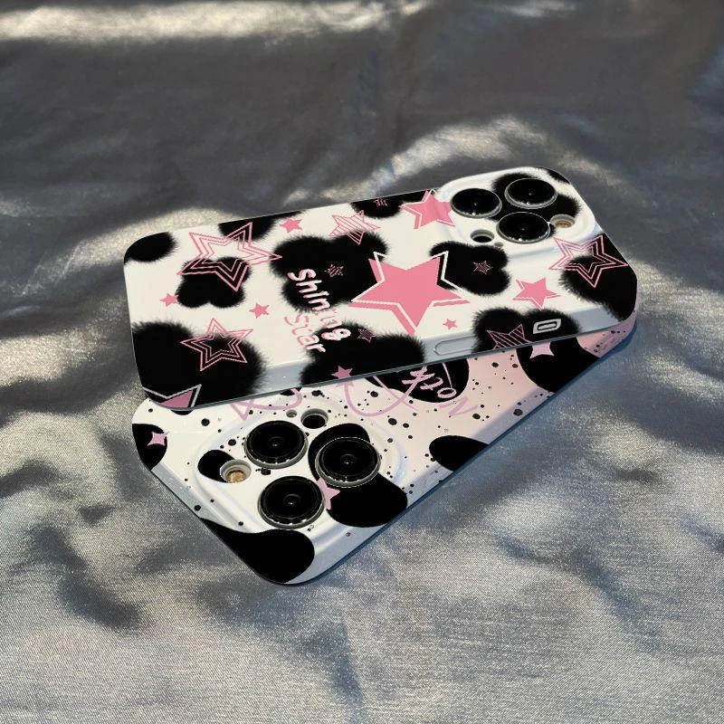 天壳粉色星星苹果1514手机壳硬壳新款小米vivo保护套情侣oppo华为