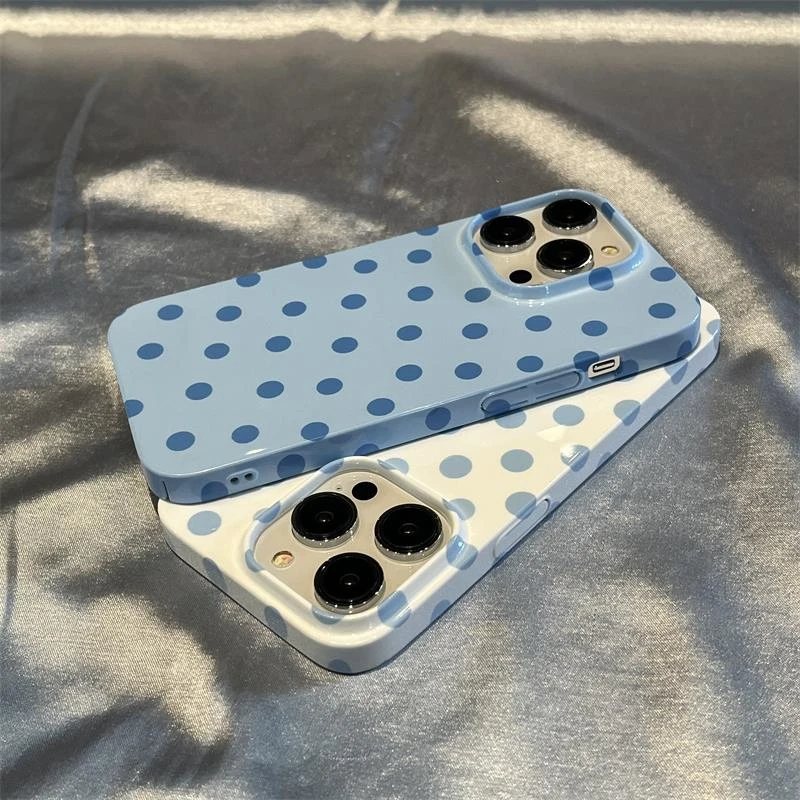 天壳小清新ins波点适用苹果15手机壳iphone13promax超薄硬壳菲林1