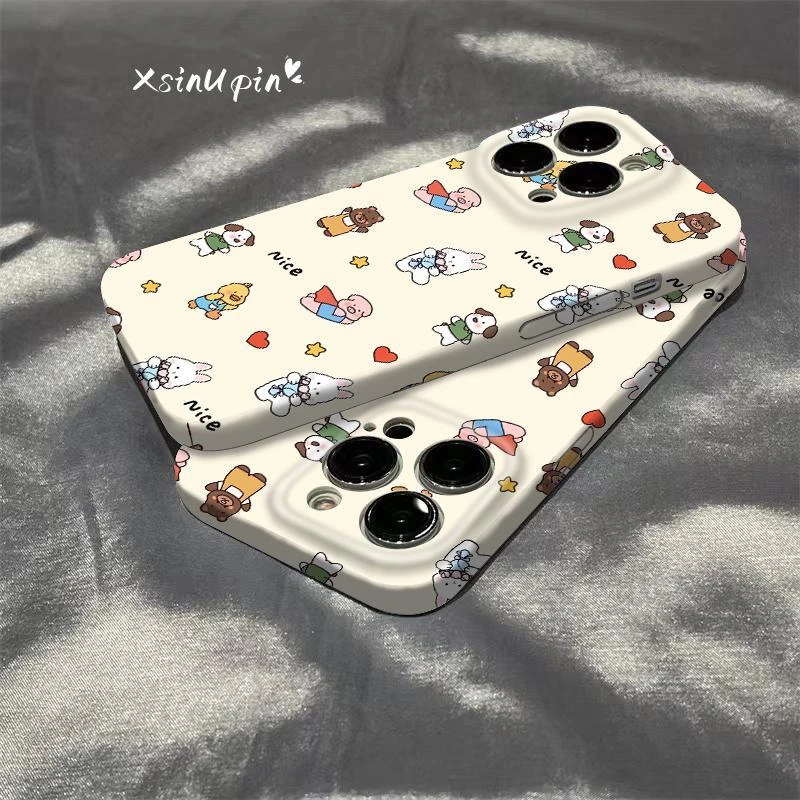 天壳满屏小动物适用苹果13promax菲林手机壳iPhone141211女xr硬壳