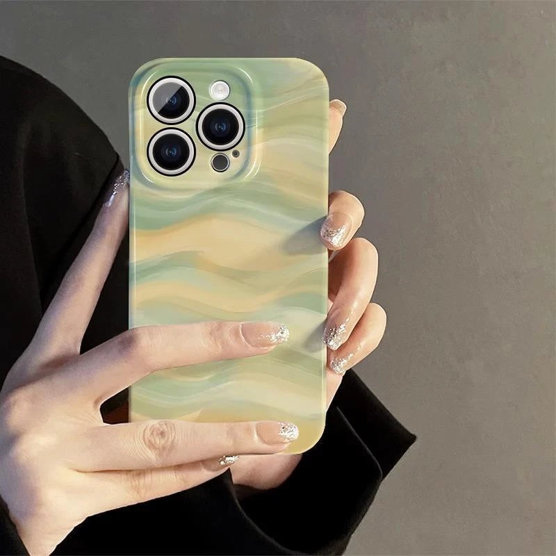 天壳苹果iphone14手机壳12绿色晕染xr新款14pro菲林7plus网红8P硬