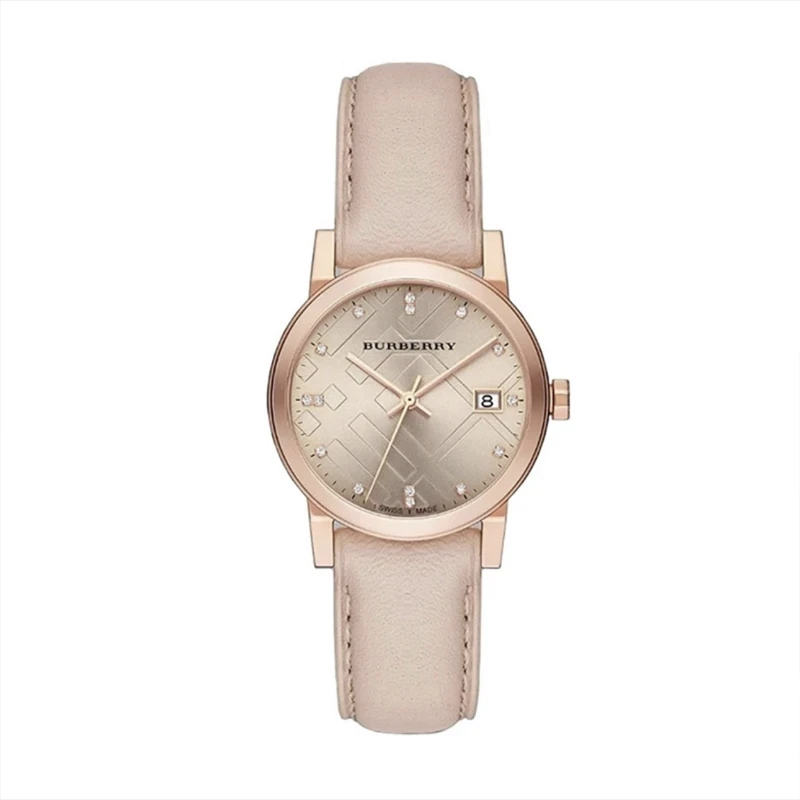 【嘉嘉专属】Burberry博柏利奶茶色皮革石英女士腕表34盘BU9131
