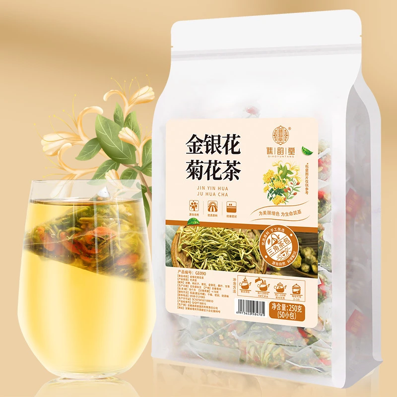 谯韵堂金银花菊花茶量贩装独立小包天然清润健康产地臻选清香