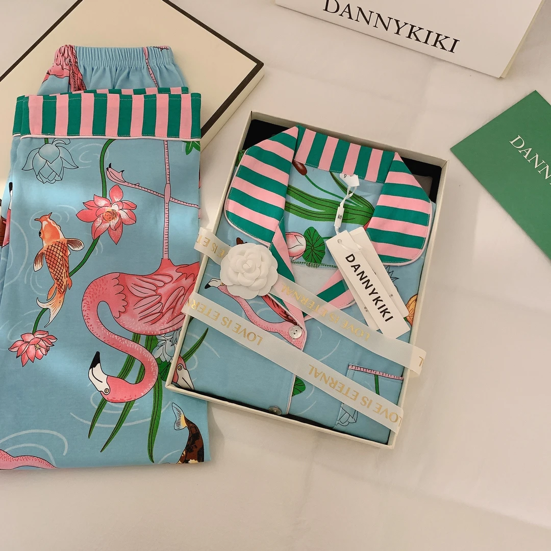 睡衣女春秋季薄款2023新款可外穿长袖长裤女士家居服套装