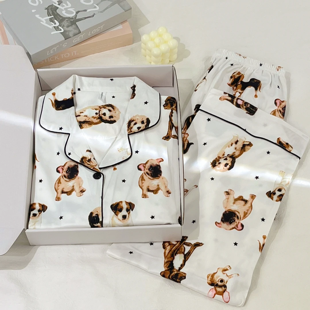 睡衣女春秋季薄款2023新款可外穿长袖长裤女士家居服套装