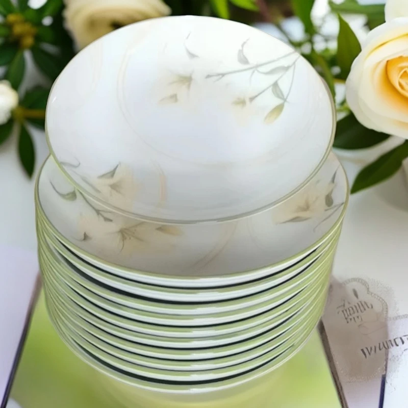 【工厂直发】百事合意7英寸石纹盘陶瓷餐具釉下彩家用菜盘陆简约