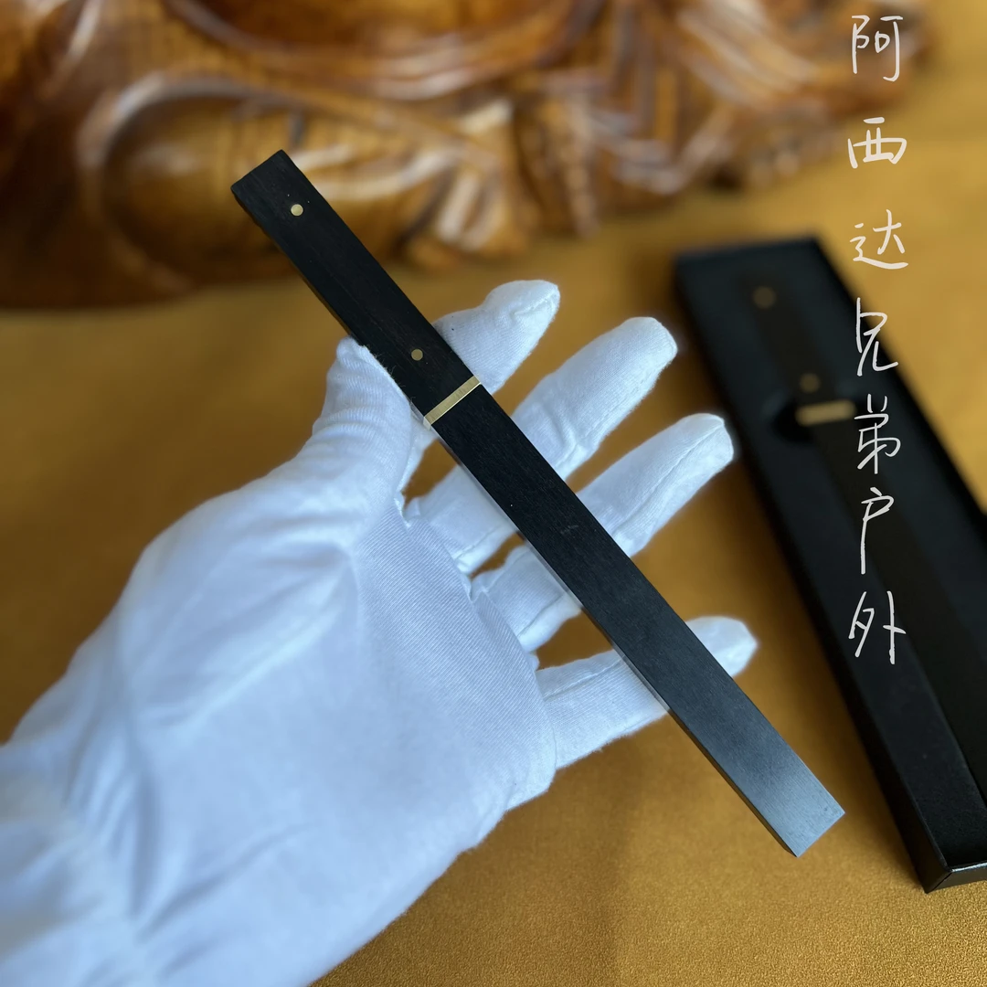 新疆包邮【黑武士】收藏奥地利M390粉末钢手工刀直刀茶叶刀水果刀