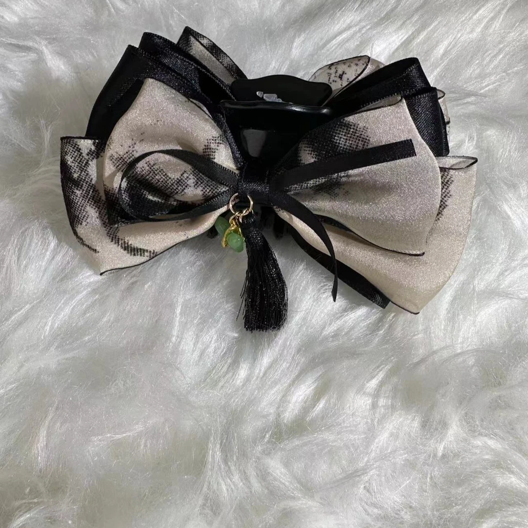 高档头发夹子蝴蝶结抓夹后脑勺抓夹高级感后脑勺鲨鱼夹头饰发饰