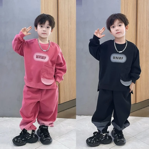 男童秋装套装2024新款春秋款卫衣两件套儿童帅气秋季时髦潮
