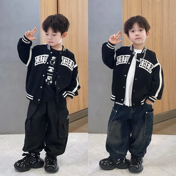男童棒球服外套2024秋季新款开衫痞帅儿童秋装夹克衫