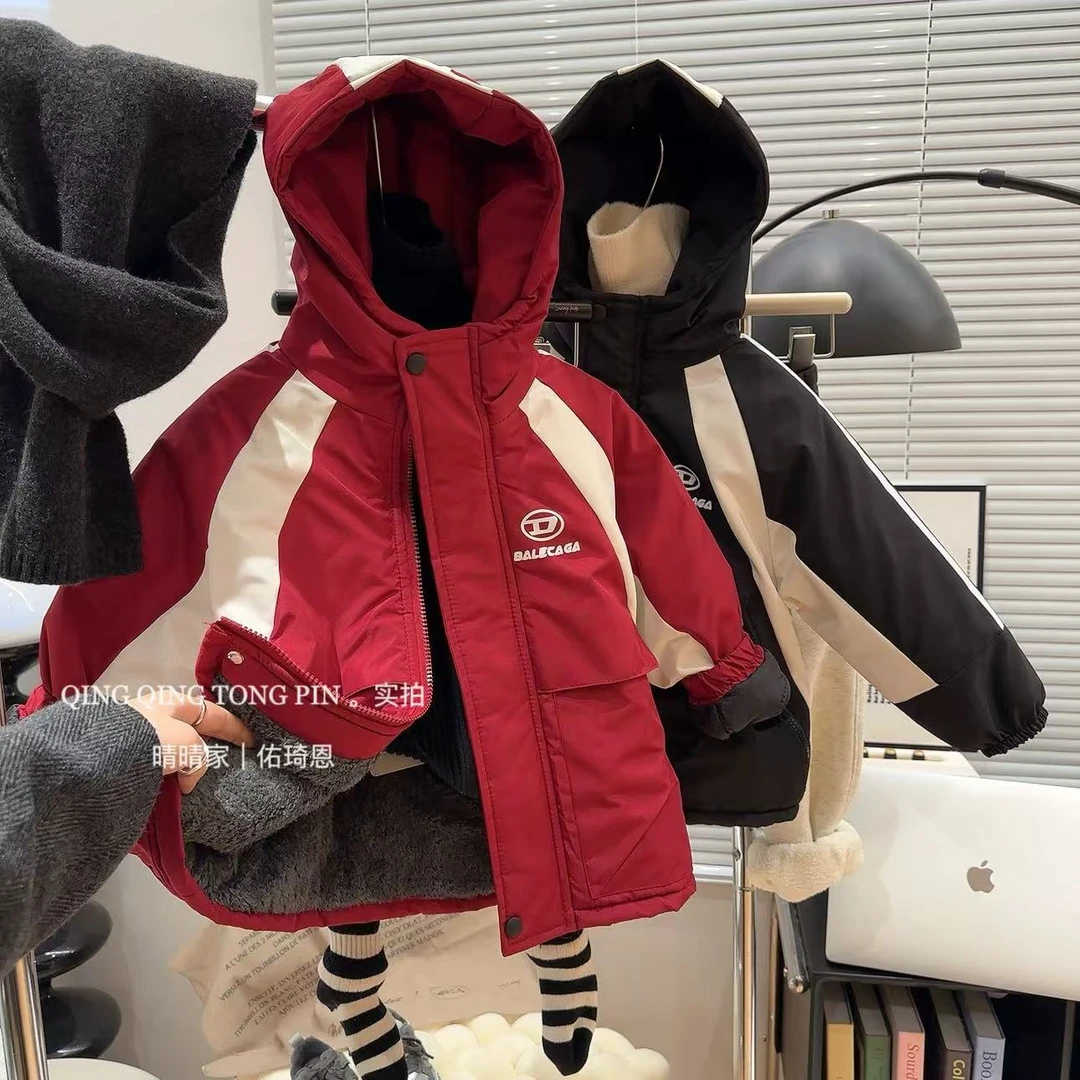 下架时尚百搭D加绒加厚休闲派克男女童棉服2024冬季新款YZ001玛