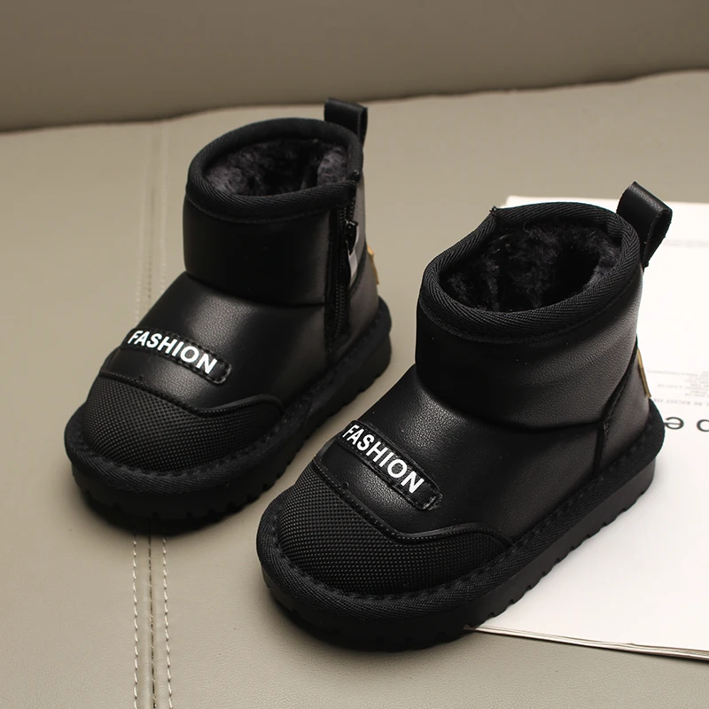 儿童雪地靴男童宝宝1-3岁6加绒加厚保暖棉鞋小孩冬季防水棉靴小童