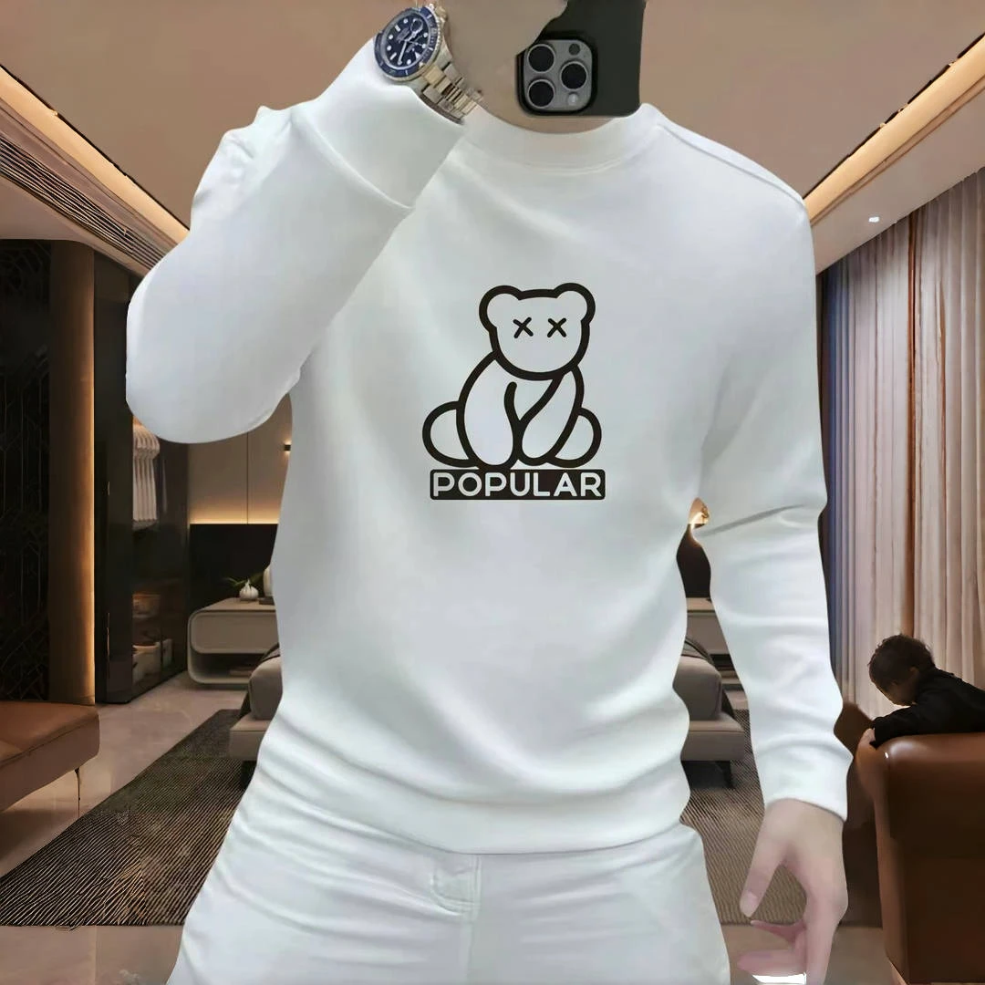 新款男装潮服秋冬潮牌印花潮流男士卫衣时尚套头圆领长袖百搭上衣