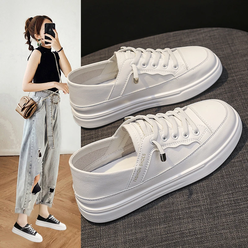 小白鞋女2024新款秋季厚底女鞋透气轻便平底休闲板鞋女款鞋子秋季