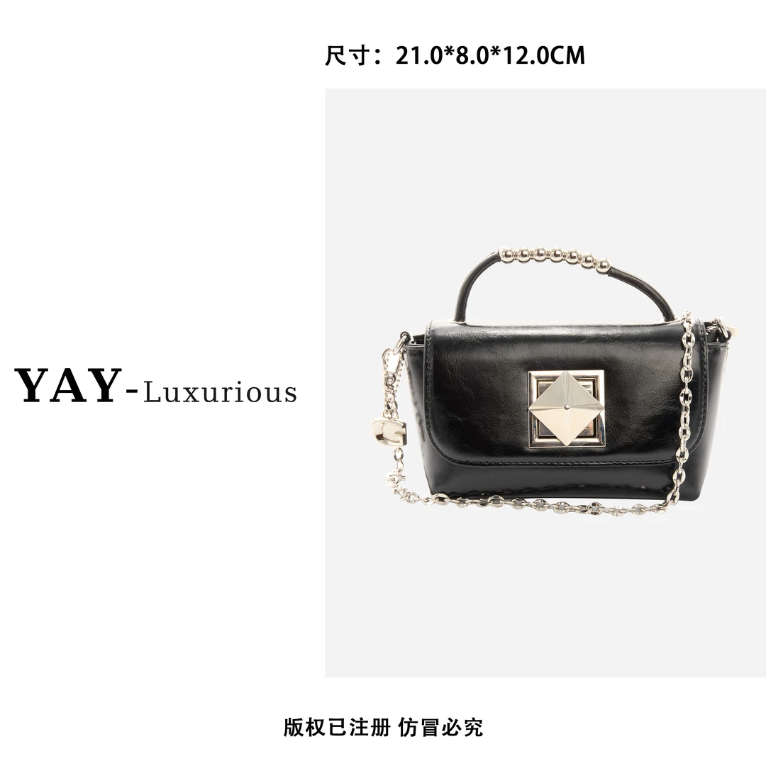 YAY新款原创高定女包18084黑色21*8*12