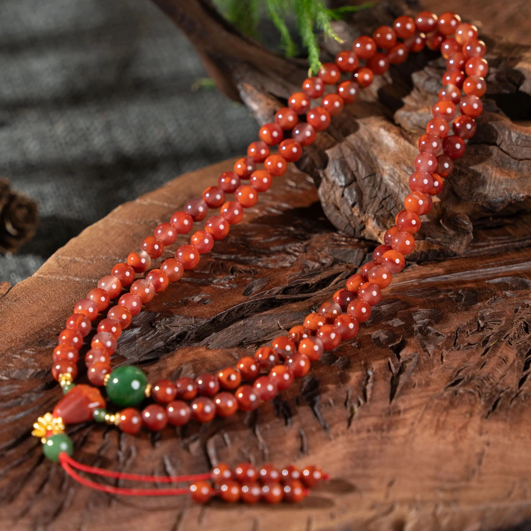 7mm银瓦西南红DIY项链-98096601350