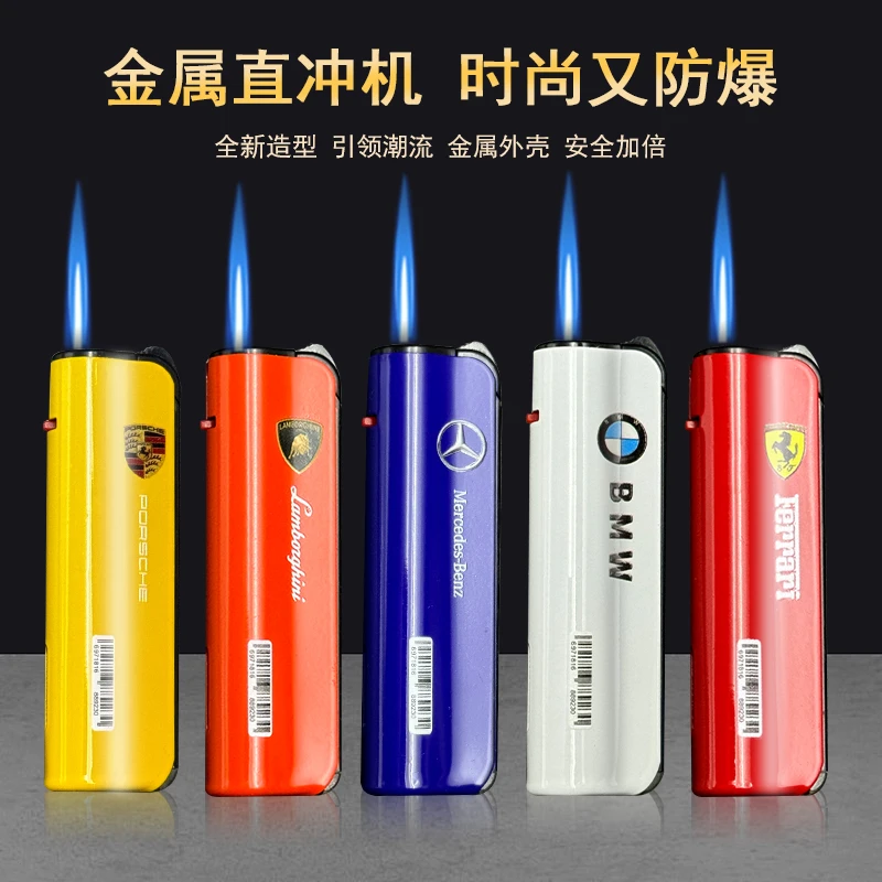 2025升级火爆款加厚耐用金属直冲防爆点火充气防风打火机超市批发