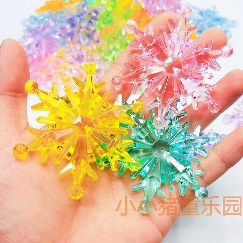 亚克力水晶雪花宝石游乐园儿童玩具奖励礼物圣诞节日装饰雪花挂件