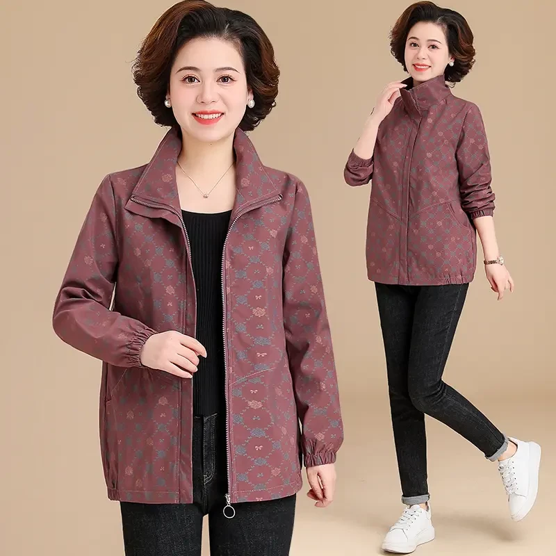中老年春秋外套时尚老年外套妈妈装老年人春秋外套老年风衣国风