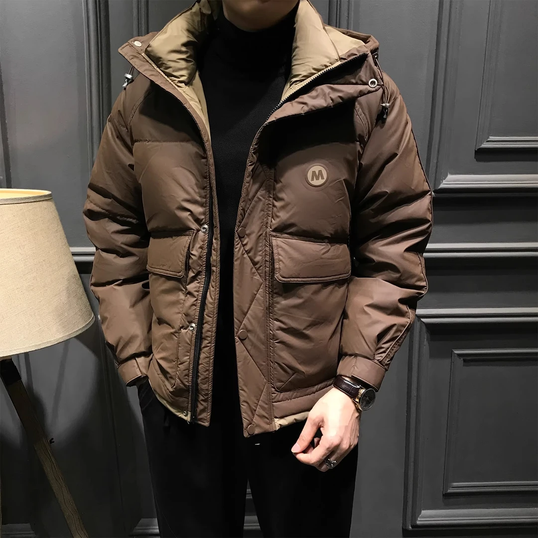 连帽加厚棉衣男装2024新款休闲夹克棉服男士秋冬季外套短款棉袄男