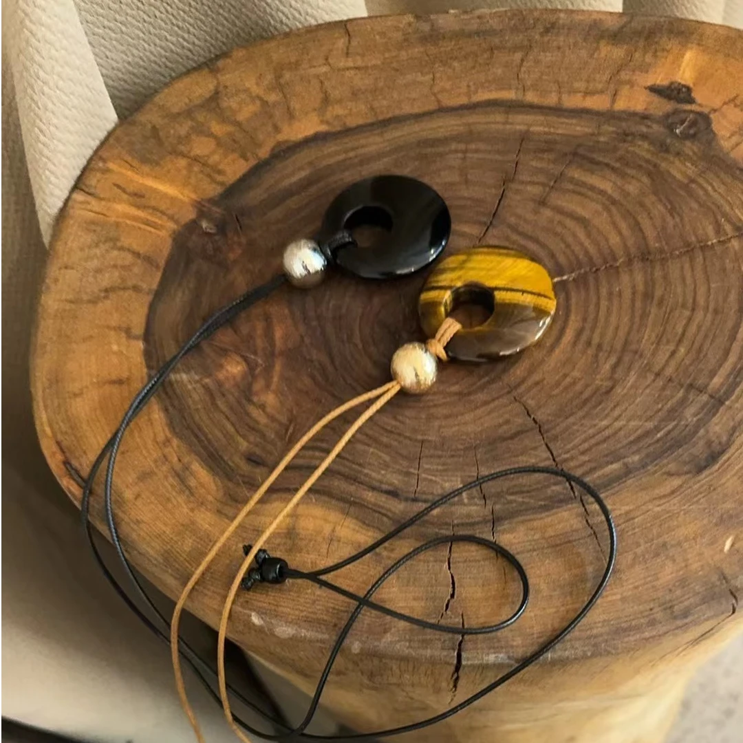 合金石英石吊坠 墨染复古吊坠