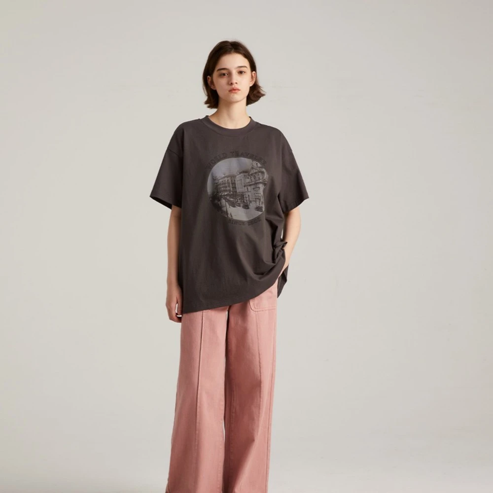 JGGU黑标印花复古美式时尚短袖T恤夏季纯棉JGTM202303074