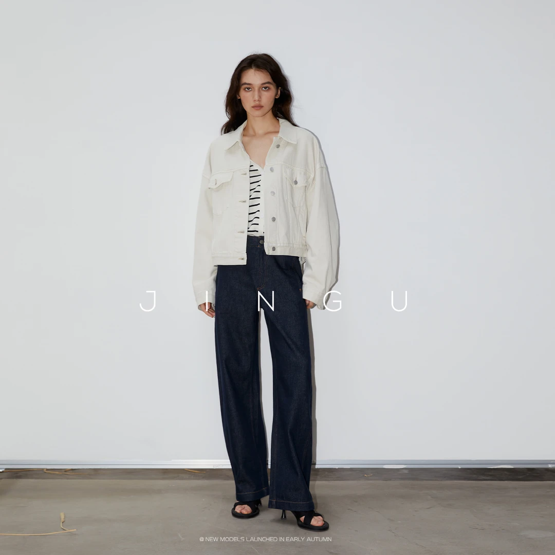 JGGU晶咕黑标BF风宽松廓形oversize显高牛仔外套JG12230071