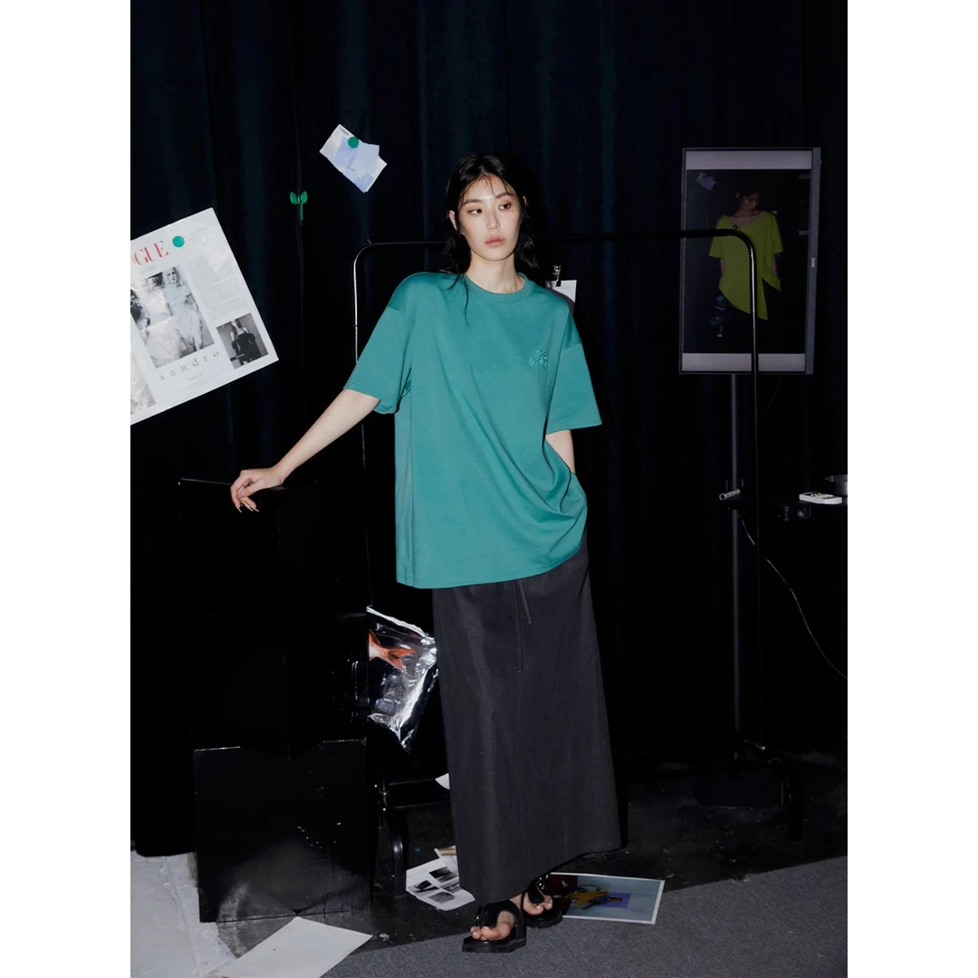 JGGU黑标前后立体刺绣短袖T恤宽松休闲半袖舒适体恤JGTM202303051