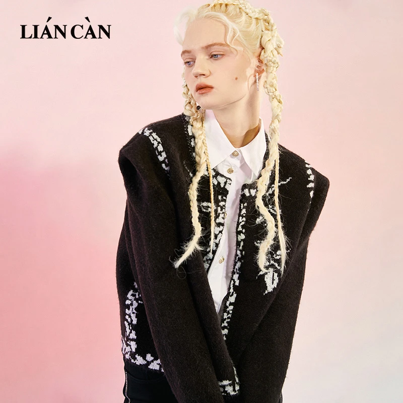 【莲灿】2024年秋冬原创设计厚设计师时尚针织开衫外套7122132002