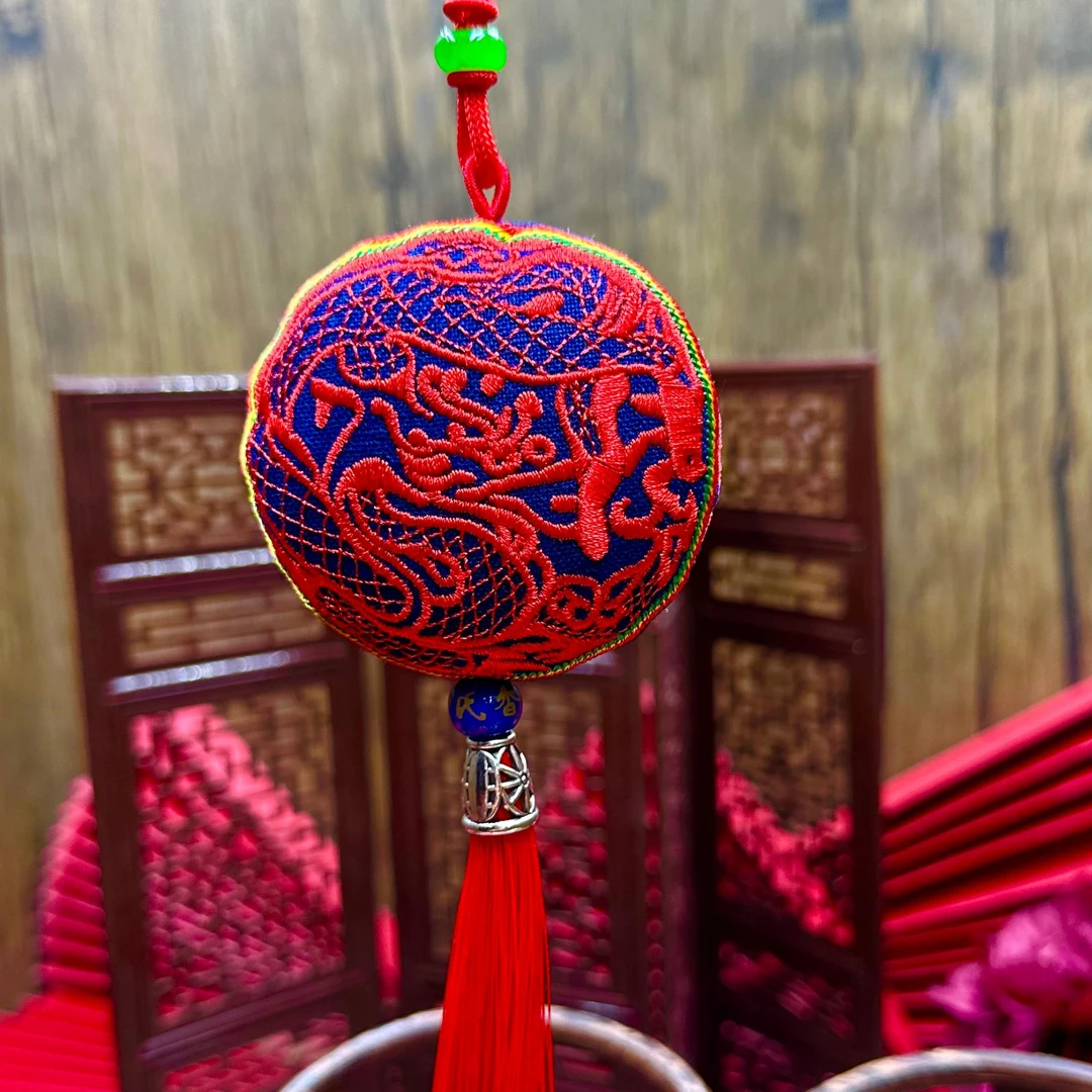 CAO SHI龙年盘龙香包，挂饰，车挂，手工，非遗，十八味中草药
