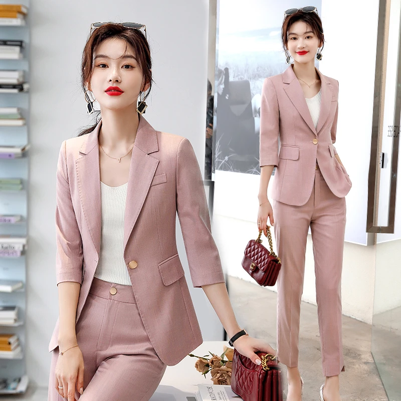 西装套装女短款2025新款职业装气质小个子休闲西服面试正装工作服