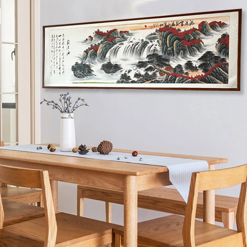 孙献良、李丽英国画老师 鸿运当头福居宝地 纯手绘 巨幅32平尺