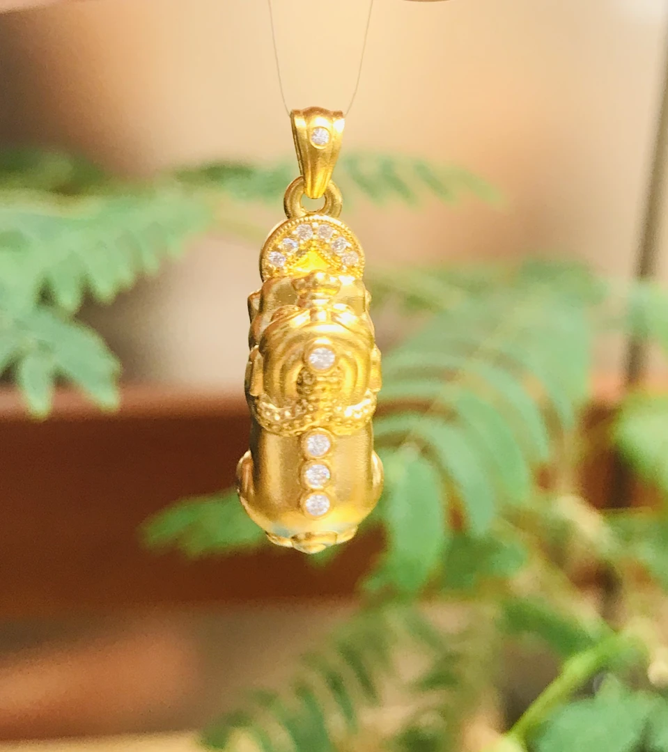 足金999韦雪同款搭配貔貅黄金吊坠