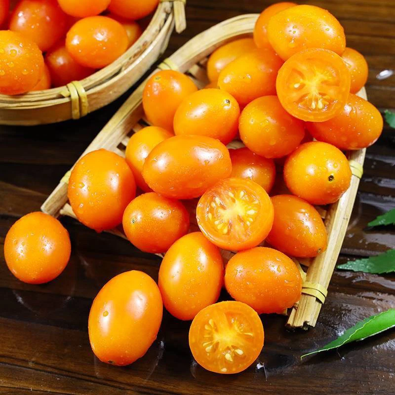 （哈尔滨仓发） 黄珍珠拇指柿子 正常3斤粉丝下单发一箱5斤 嘎嘎小