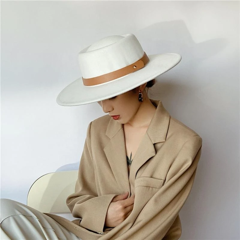 法式秋冬女士大帽檐百搭礼帽2023新网红爆款英伦复古风爵士帽子女