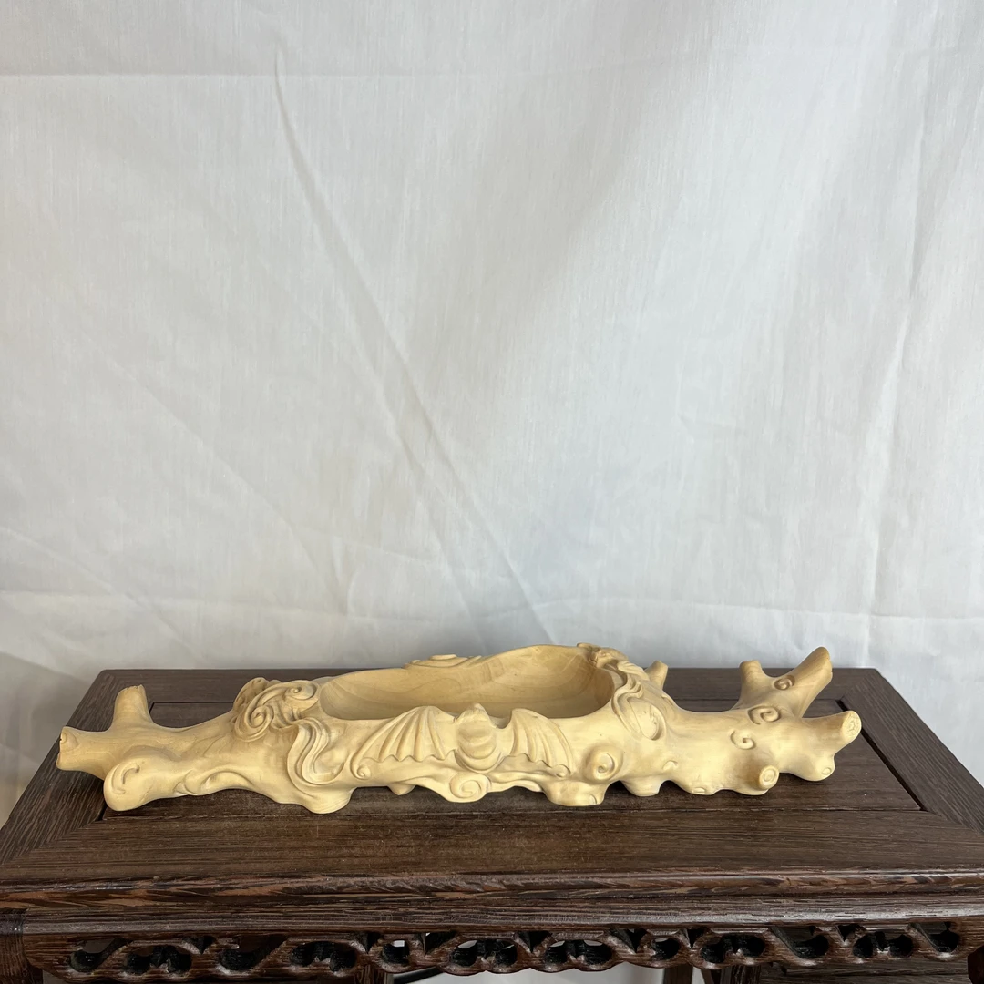 小叶黄杨木雕非遗工艺品福笔洗笔架文房四宝摆件客厅装饰品摆件