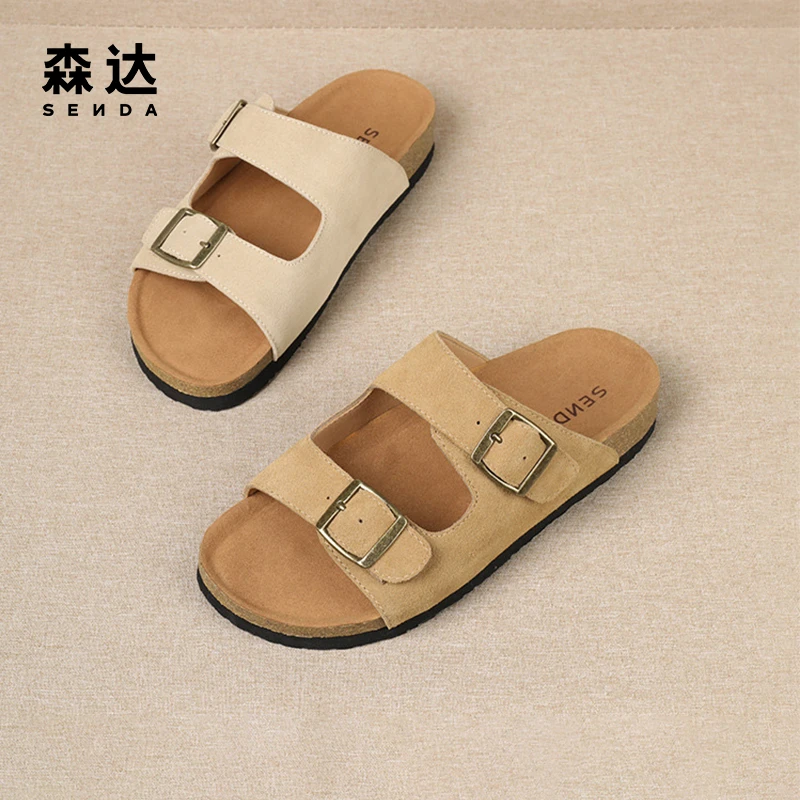 Senda/森达休闲皮带扣凉鞋女夏季新款沙滩外穿女士凉拖鞋ZTB39BT3