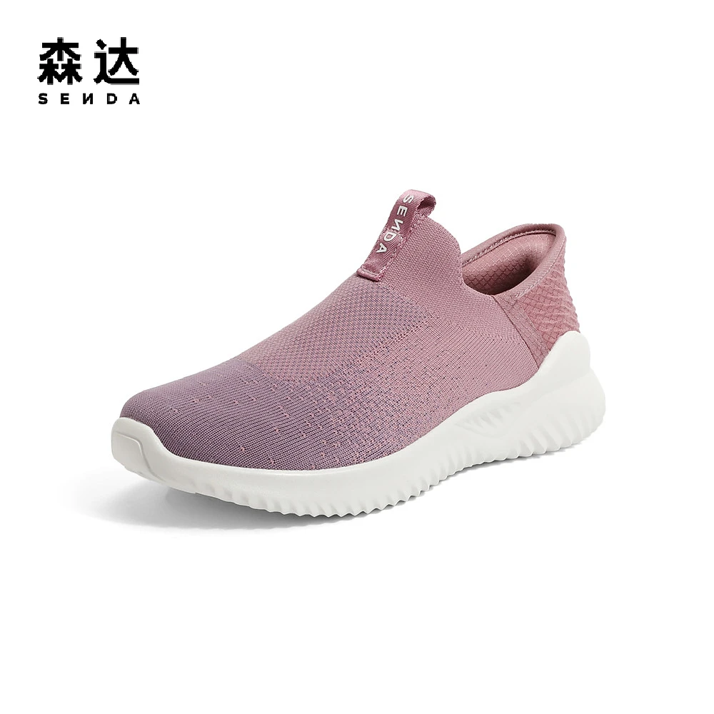 森达时尚飞织健步鞋女春季新款户外运动风舒适休闲鞋CKZ40AM3