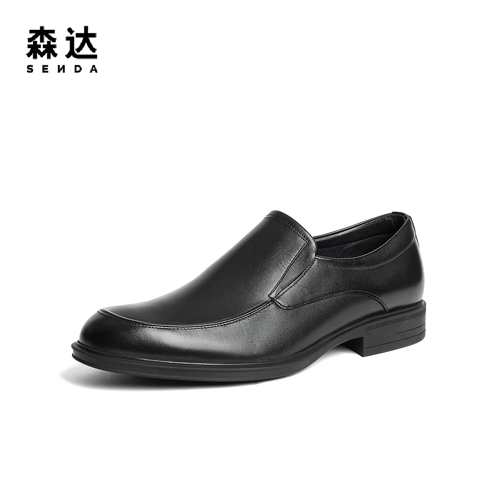 森达正装皮鞋男秋季新款商场同款一脚蹬通勤商务皮鞋GD322CM3