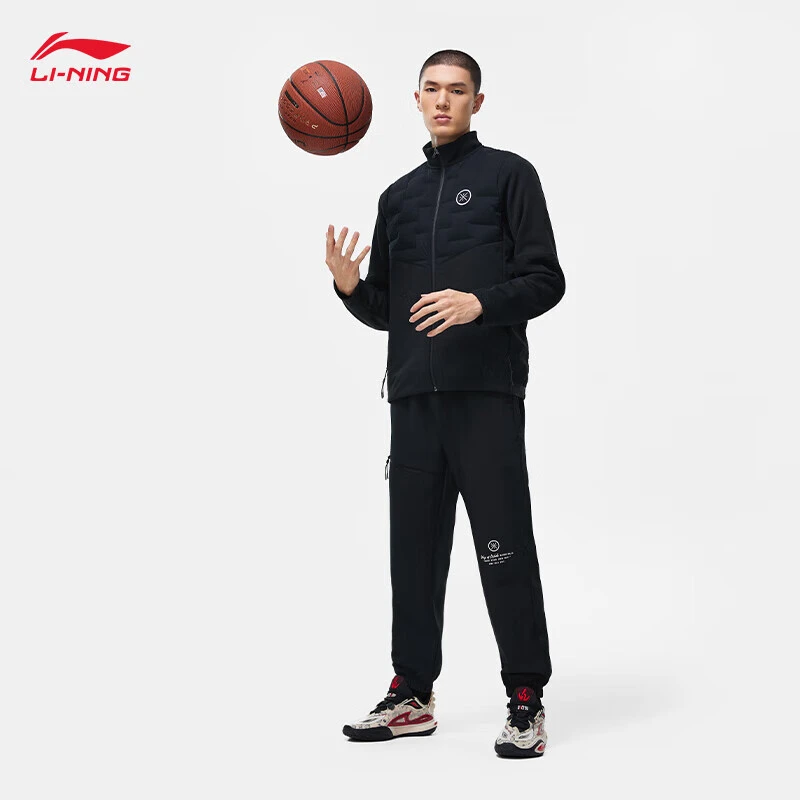 李宁韦德丨火锅羽绒服男修身85%鹅绒拼接短羽绒服外套AYMT159