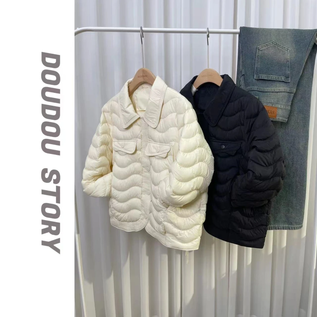 HALUNGLE/海伦格丽    R3006   秋冬显瘦休闲羽绒短外套翻领