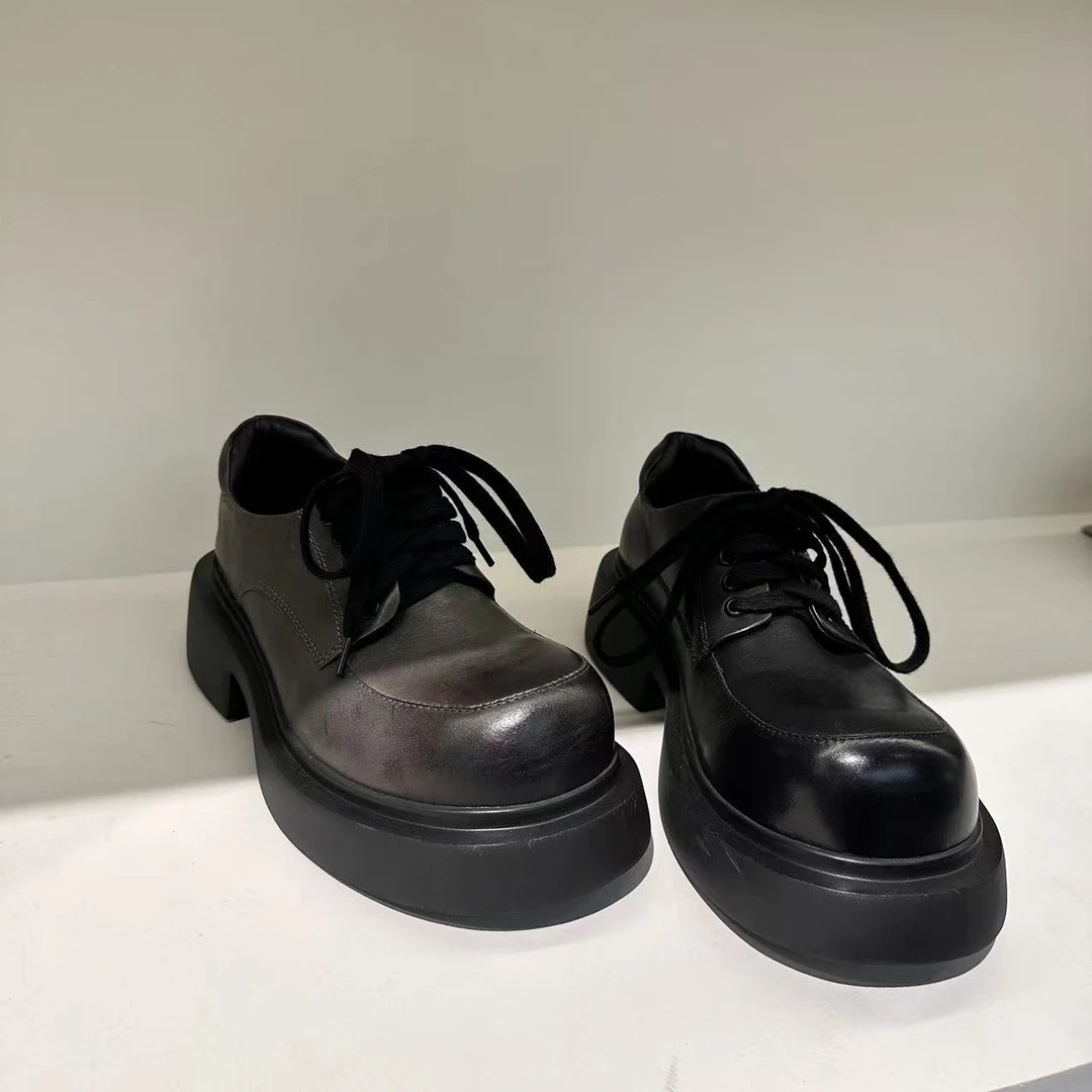 KAKA NUOYA 1335  时尚百搭系带厚底乐福鞋