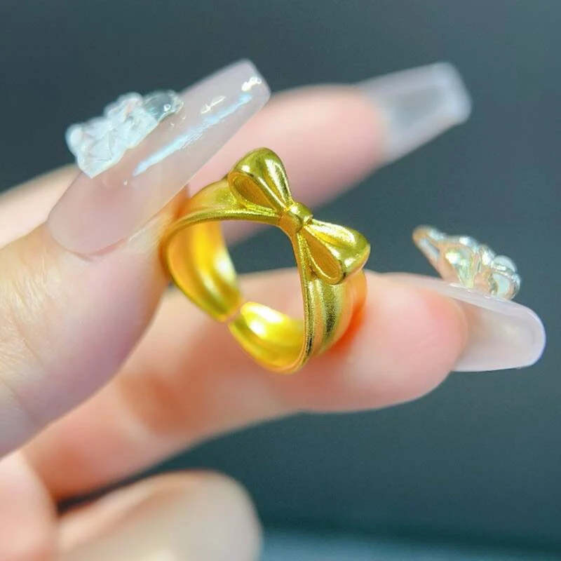 合金戒指 司凤同款在逃公主蝴蝶结戒指甜美高级感蝴蝶高级感女