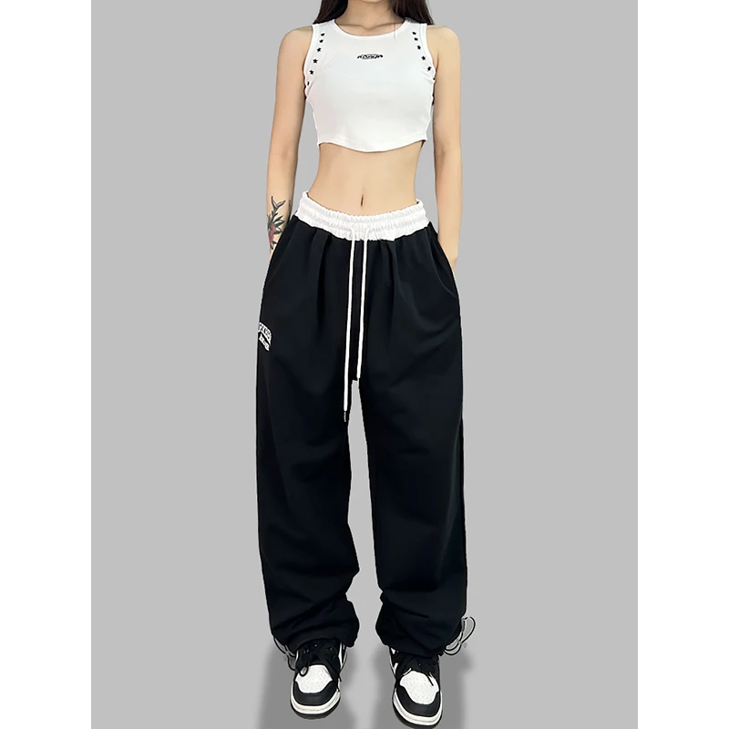 ROKBBK-K/布韩街舞潮牌双腰撞色爵士jazz跳舞运动hiphop女长裤潮