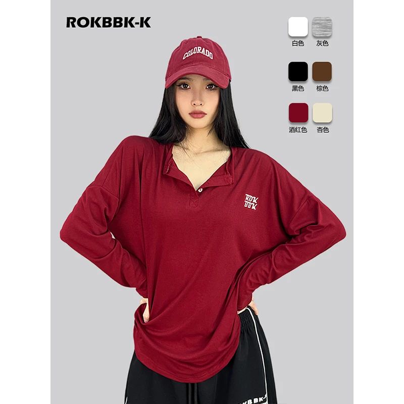 ROKBBK-K/布韩街舞潮牌慵懒多色嘻哈爵士舞上衣女宽松hiphop长袖
