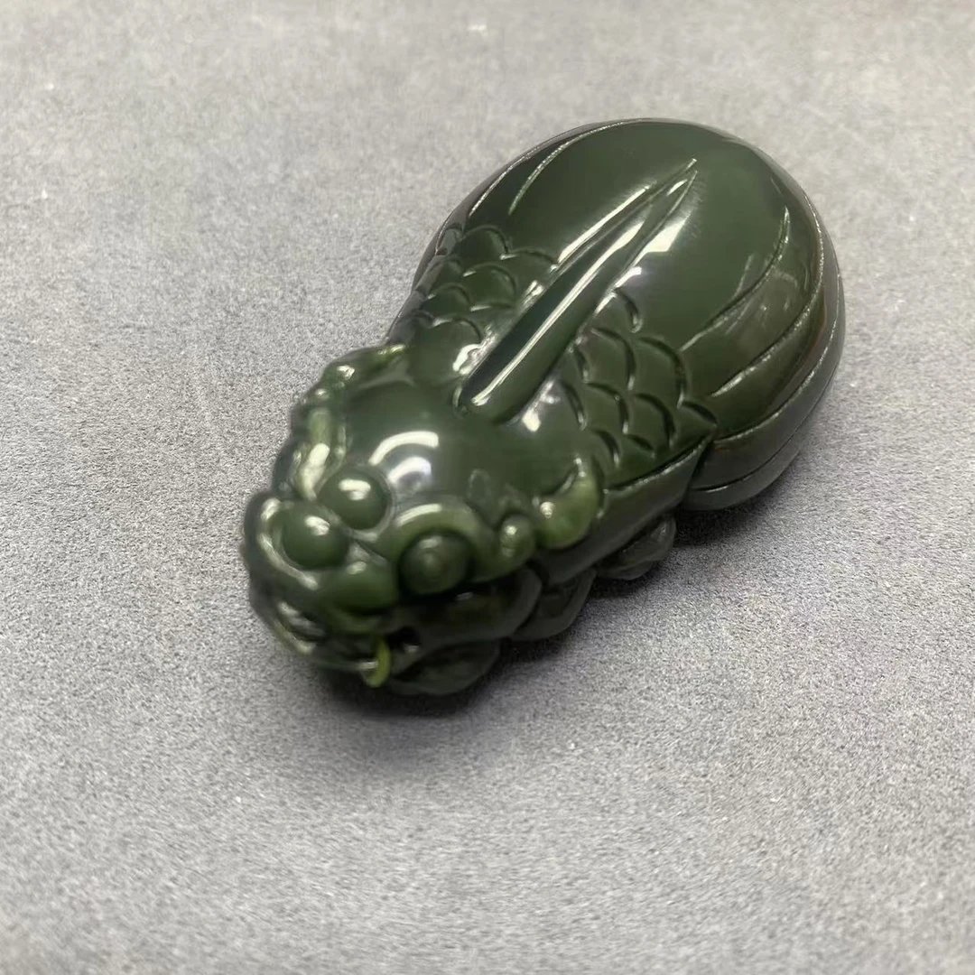 【迈越珠宝】天然和田玉碧玉吊坠黑猫貔貅吊坠精美精雕时尚吊坠