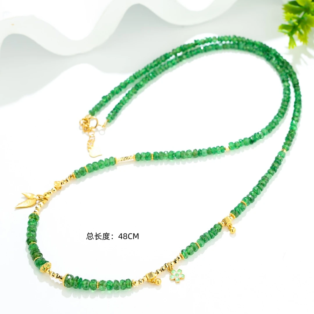 【金豆原创设计】千山翠-18K金天然高阶轻奢气质款锁骨链项链