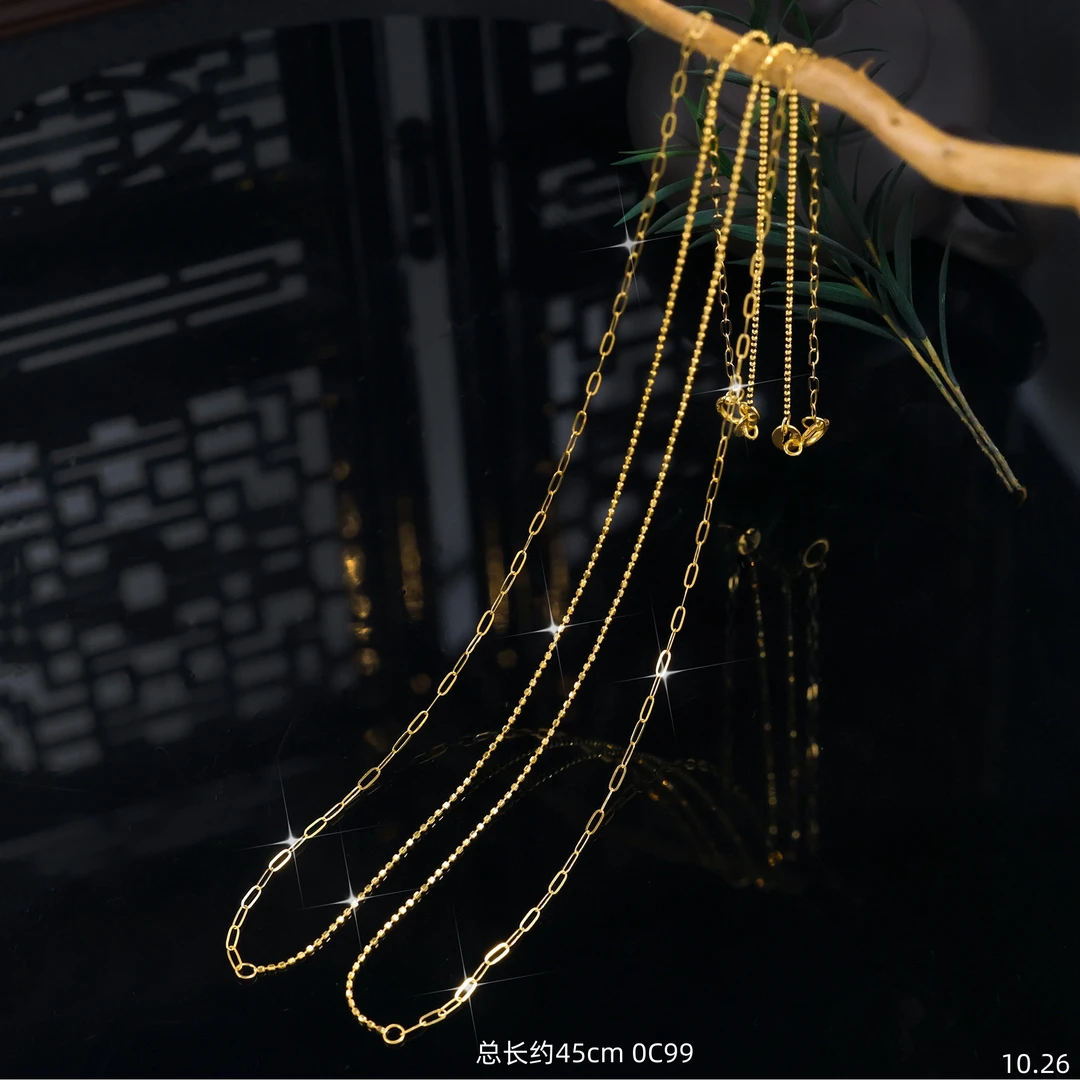 【金豆原创】18K金AB链项链经典简约百搭时尚C